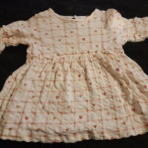 Kids Casual Dress with Heart Pattern